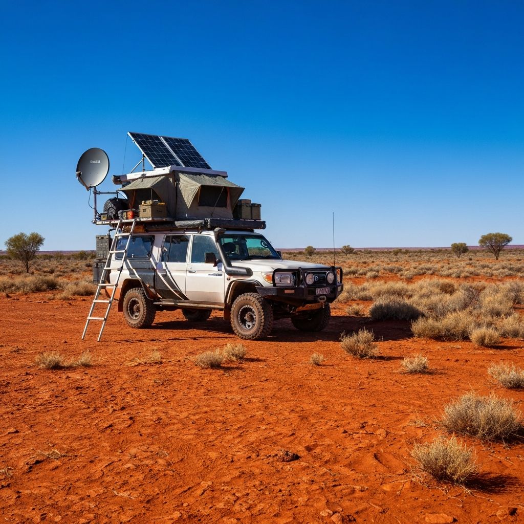 4WD camper in the Australian outback